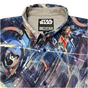 RSVLTS Star Wars You're All Clear Kid KUNUFLEX 2XL Mens S/S Button Down Abstract